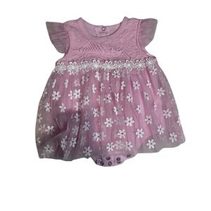 DDG Darlings Pink with Flowers Dress 6-9 Months